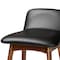 Baxton Studio Darrin Mid-Century Modern Black Faux Leather and Walnut Brown Finished Wood 2-Piece Bar Stool Set 176-11018-Zoro - alternate 7